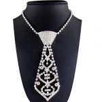  European Vintage Jewelry Tie Shape Crystal Rhinestone Necklace