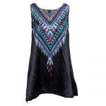 Black Summer Women O-Neck Sleeveless Dresses Retro Printed Casual Sexy Strapless loose Chiffon Mini Dress Bohemian Beach Dress L Black Summer Women O-Neck Sleeveless Dresses Retro Printed Casual Sexy Strapless loose Chiffon Mini Dress Bohemian Beach Dress L