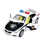 Toy Model Gift 1/32 Diecast Car Alloy White BMW M6 Police Car W/light&sound