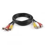  1.5M Length 3 RCA Male to Female M/F Audio AV Aux Video Cable Cord