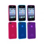  3 pcs frost tpu gel rubber skin soft cover case for iphone 4 g 4s pink+purple+blue