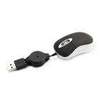  Black Mini Retractable USB Optical Scroll Wheel Mouse For PC