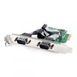  pci-e pci express dual serial db9 rs232 2 ports controller adapter card green