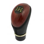  Universal Faux Leather Wood Manual Stick Gear Shift Knob Head Cover Black