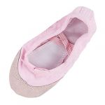  Canvas Ballet Dance Shoes Flats for Girls UK Size 5 1/2 (5 1/6 Inches)---Pink