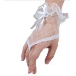  lace fingerless gloves burlesque clubwear party wear fancy dress (white)