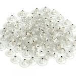 100-piece Earring Safety Backs for Fish Hook Earrings (Sliver,Clear)