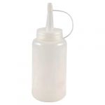  180cc White Plastic Squeeze Bottle Oil Sauce Dispenser Nozzle Cap Attached