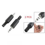  2 x 3.5mm Stereo Male Plug Jack Audio Adapter Connector DIY Plastic Cover Handle