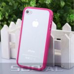  Hot Pink Bumper with Ultra Clear Hard Back Case Cover for the Apple iPhone 4 4S + Free Clear Front Screen and Back Film Protectors