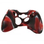  DETL Army Camouflage Silicone Cover Case Skin for Xbox 360 Wireless Controller (red+black)