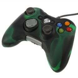  Anti-glare Silicone Skin Case Cover for Xbox 360 Controller(green+blue)