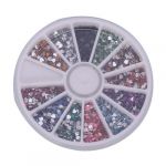 3000pcs 2mm 12 color nail art nailart heart shape rhinestones glitter tips decoration + wheel