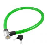  Green Plastic Coating Steel Scooter Bicycle Bike Cable Lock 65CM + 2 Keys