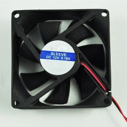  DC 12V Black 80mm Square Plastic Cooling Fan For Computer PC Case