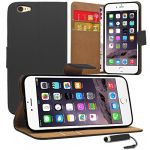Apple iPhone 6 Plus - Premium Leather Wallet Flip Case Cover Pouch + Screen Protector With Microfibre Polishing Cloth + Touch Screen Stylus Pen By CCUK