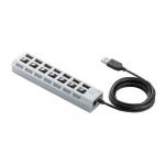 USB Hub 7 ports with individual Switch (White)