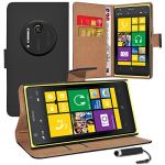 Nokia Lumia 1020 - Premium Quality PU Leather Wallet Flip Case Cover Pouch + Screen Protector With Microfibre Polishing Cloth + Touch Screen Stylus Pen By CCUK