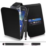 Samsung Galaxy Ace 4 (SM-G357) - Premium Leather Flip Wallet Case Cover Pouch + Screen Protector With Microfibre Polishing Cloth + Touch Screen Stylus Pen