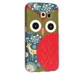 Samsung Galaxy S6 Edge Rubber Silicone TPU Gel Case Cover + Stylus (Owl Face With Deer)
