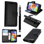SAMSUNG GALAXY FAME S6810 PU LEATHER MAGNETIC FLIP CASE SKIN COVER POUCH + SCREEN PROTECTOR +STYLUS (Black Book)