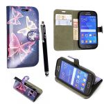  Samsung Galaxy A5 Premium PU Leather Magnetic Flip Wallet Case Cover Pouch +STYLUS (Blue Butterfly Book)
