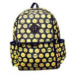 Unisex Canvas Character Emoji Printed Backpack for Teenagers