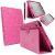 FOR NEW APPLE IPAD 5 IPAD AIR PINK DIAMOND FLIP WITH BUILT IN MAGNET SLEEP/WAKE PU LEATHER CASE COVER + GUARD + STYLUS BY STYLEYOURMOBILE