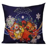 Christmas Cushion Cover Santa Linen Throw Pillow Case Sofa Home Car 18*18
