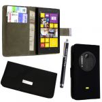 NOKIA LUMIA 1020 PREMIUM PU LEATHER MAGNETIC FLIP CASE SKIN COVER POUCH + STYLUS BY TM (Black Book Flip)