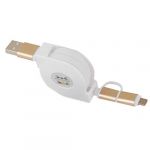 Micro USB Data Link for Smartphones 2 in 1 Universal Mini Folding Spare Cable