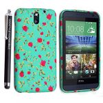 HTC Desire 610 Rubber Silicone Gel Protection Case Cover Pouch+FREE STYLUS (PINK ROSE ON GREEN) HTC Desire 610 Rubber Silicone Gel Protection Case Cover Pouch+FREE STYLUS (PINK ROSE ON GREEN)