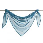 Windows Curtain Scarf Sheer Voile Scarves Triangle Valance L*W 78*39 Blue