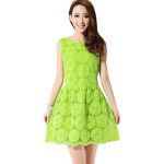 Womens Summer Embroidery Gauze Floral Mini Dress Sleeveless Sundress