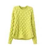 Womens winter fashion twist flowers knitted sweater pullovers outwear