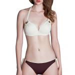 Zhuonizi Halter Neck Bikini Set Underwire Push Up Beachwear 2 Piece Swimwear for Women