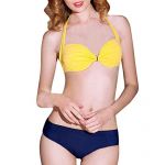 Zhuonizi Women's Bikini Sets Halter Neck Swimwear Underwire Push Up Padding Beachwear