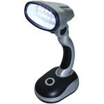 BW? 12 LED Portable Lamp Desk Work Home Office Reading Computer Bedside Table Camping Flexible Wireless Cordless Bright Light Battery Powered Torch (Black)