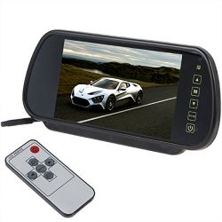 7 Inch 16:9 TFT LCD Widescreen Car Rearview Mirror Monitor with Touch Button, 480(W)x 234(H) Screen Resolution, Car Monitor Mirror for Auto Support Two Ways Of Video Output, V1/V2 Selecting