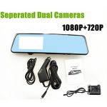  4.3 inch TFT LCD Car Rearview Mirror Full HD 1080P Car DVR Car Recorder with Dual Cameras with G-sensor 720P Night Vision Rearview Camera