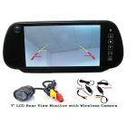  7 Inch TFT Color Monitor AV Mirror + Wireless Car 10 IR Rearview Parking Camera Kits