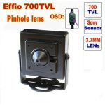  SFP17 700TVL Sony CCD Effio-E Indoor Mini Security Camera With OSD Pinhole Lens for CCTV DVR Home Surveillance System - Black