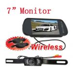  7 Inch TFT LCD Reverse Mirror Monitor IR Night Waterproof Car Wireless Reversing Parking Backup RearView Camera System