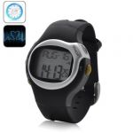 Sports Exercise Watch with Pulse and Calorie Reader - Black