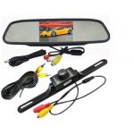  4.3 Inch LCD Car RearView Mirror Monitor License Plate IR Night Reversing Parking Waterproof Camera system