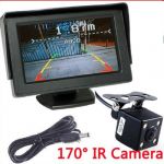  4.3 inch TFT LCD Car Reverse RearView Monitor 170 Degree IR Night Backup Reversing Camera Parking System