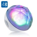  Color Ball Bluetooth Speaker - Micro SD Card Slot, 10 Hours Usage Time, Atmosphere Lighting, Bluetooth 3.0, Remote Control - White