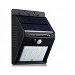Motion Sensor LED Solar Light, 16 Bright LEDs Wireless Waterproof Outdoor Security Lighting, over 12 Hours Runtime and 30s Delay Time, with Auto Mode for Garden Yard Driveway, Black