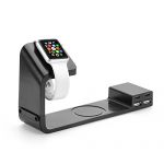 Qi Wireless Charger Dock Stand Docking Station Holder Cradle for Apple Watch , Charging Stand for Apple Watch with Wireless Smartphone Qi Charging Pad: 2 USB Type-C Ports + 2 USB Ports