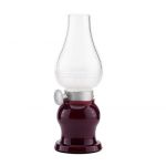 Retro Classic USB Rechargeable Dimmable LED Blowing On/Off Candle Lamp Air Kerosene Lamp/LED Blow Control Nostalgic Lamp/Bed lamp (Burgundy)